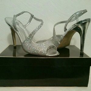 I. Miller Sparkling Silver Heels Size 7.5